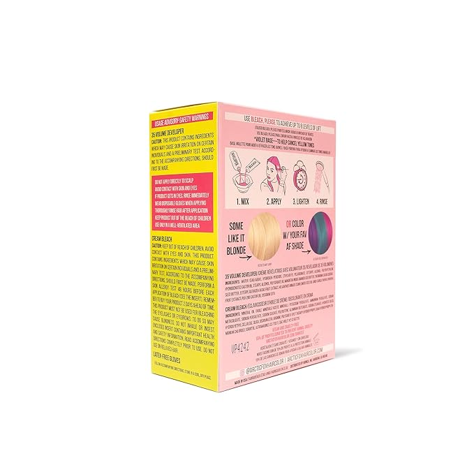 ARCTIC FOX Bleach Please Hair Lightening Kit Cream Bleach, 35 Volume Developer And Latex Free Gloves Infused With Acai, Cocoa, Sunflower Oil & Papaya! Vegan And Cruelty Free