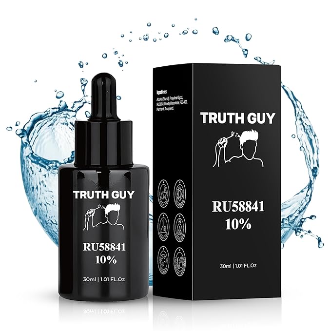 Truth Guy RU58841 10% Hair Serum for Men – Powerful DHT Blocker with Maximum Strength – Targets Male Pattern Thinning and Receding Hairline – Promotes Fuller, Healthier-Looking, Stronger Hair – 30 ml