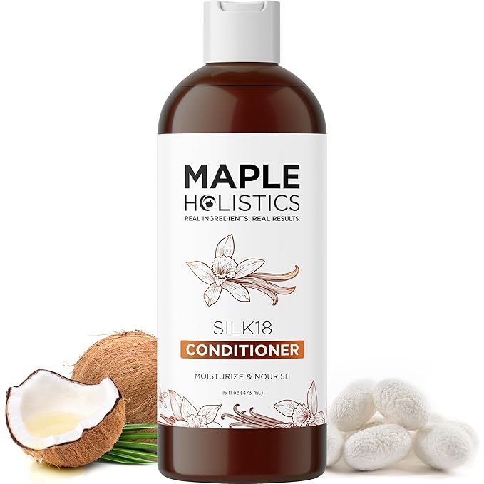 Silk Protein Conditioner for Damaged Hair - Ultra Moisturizing Conditioner for Dry Hair with Deeply Nourishing Shea Butter Argan Oil Green Tea & Aloe - Helps Define Curls & Control Frizz (16 Fl Oz)
