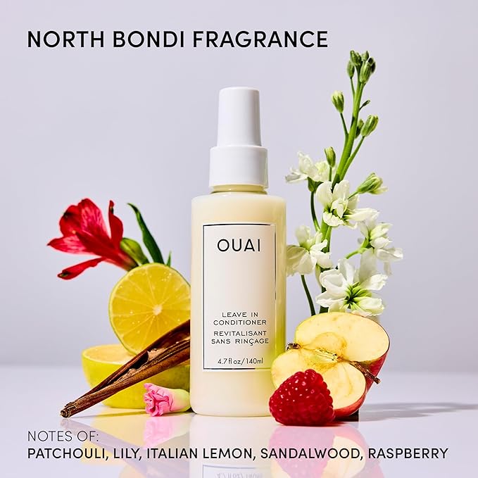 OUAI Leave In Conditioner & Heat Protectant for Hair - Prep Hair for Styling or Use as Detangling Spray to Fight Frizz & Flyaways - No Parabens, Sulfates or Phthalates (4.7 oz)