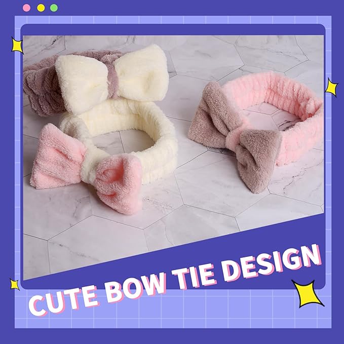 WSYUB Spa Headbands, Makeup Headbands,Bow Headband for Washing Face skincare headbands for women, Hair Bands