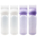 4 PCS Root Comb Applicator Bottle,Hair Oiling Applicator,Hair Oil Applicator Bottle for Hair Dye Shampoos Hair Salons.6oz (2white+2purple)