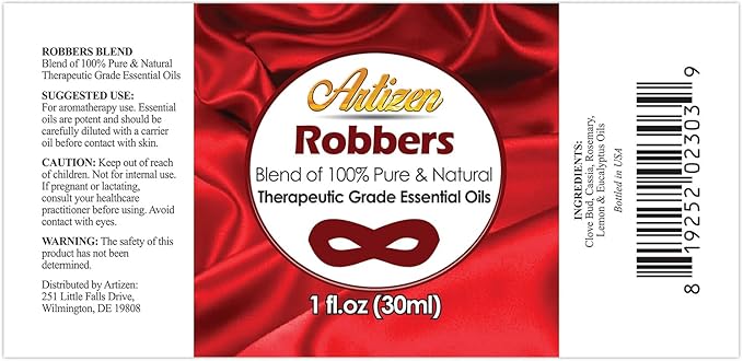 Artizen Robbers Blend Essential Oil (100% Pure & Natural - Undiluted) Therapeutic Grade - Huge 1oz Bottle for Aromatherapy, Relaxation, Skin Therapy & More - Aromatherapy Essential Oil