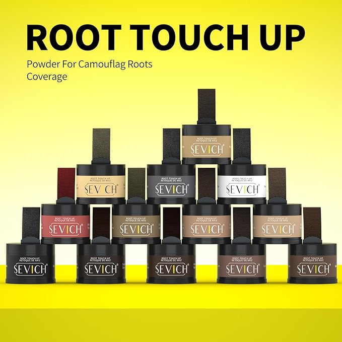 Sevich Hairline Powder - Root Touch Up Instantly Hair Color for Thinning Gray Coverage - Bald Spot Concealing Hair Powder for Women & Men - 48Hour Waterproof & Sweatproof - Dark Brown