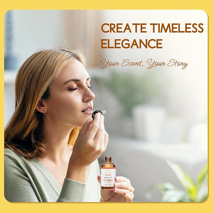 Neroli Essential Oil Organic for Skin Diffuser Room Spray, 100% Pure Bitter Orange Blossom Essential Oil Neroli 4 Oz
