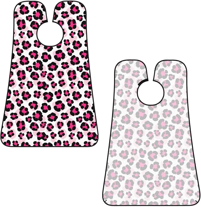 Non-Stick Beard Shaving Bib, Hair Catcher Apron with Suction Cups, Waterproof Grooming Tool for Men Husband, Pink Cheetah Animal Skin Leopard Print Shave Bib
