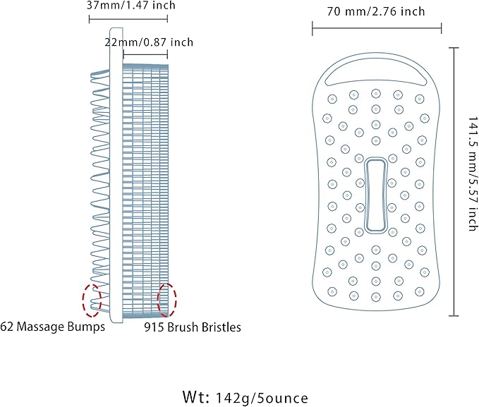 2 PC Silicone Body Scrubber, 2 in 1 Exfoliating Shower Bath Scrubber, Soft Silicone Loofah for Sensitive Skin, Shower Hair Scalp Massager, Easy to Clean, Lather Well (Grey&Black)