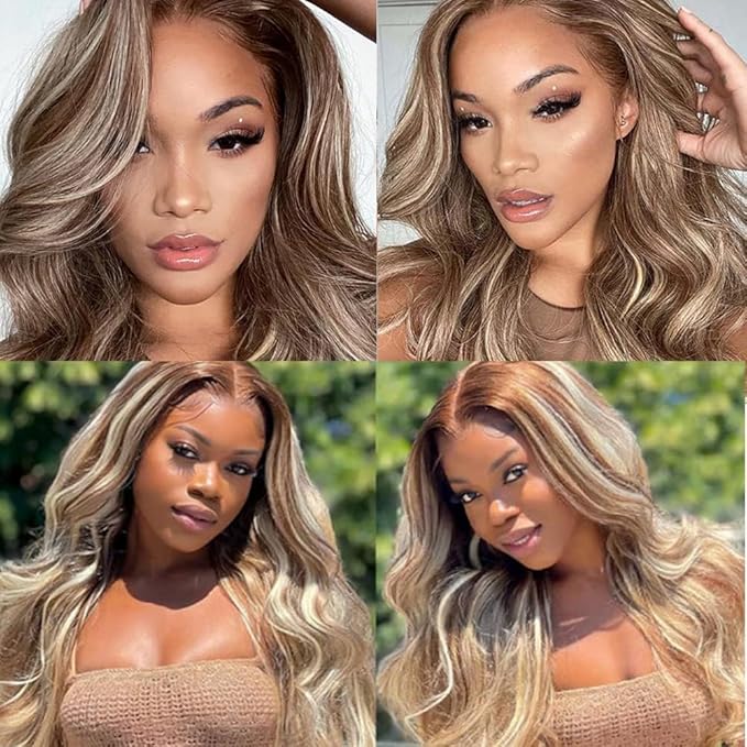28 30 32 Inch P4/613 Human Hair Bundles Blonde Body Wave Bundles Niegmeag Hair 2 Tone Brown Mixed With Blonde Bundle Peruvian 8A Virgin Hair Extensions 100g/Pc