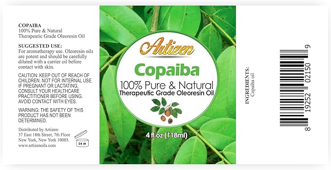 Artizen 4oz Oils - Copaiba Essential Oil - 4 Fluid Ounces