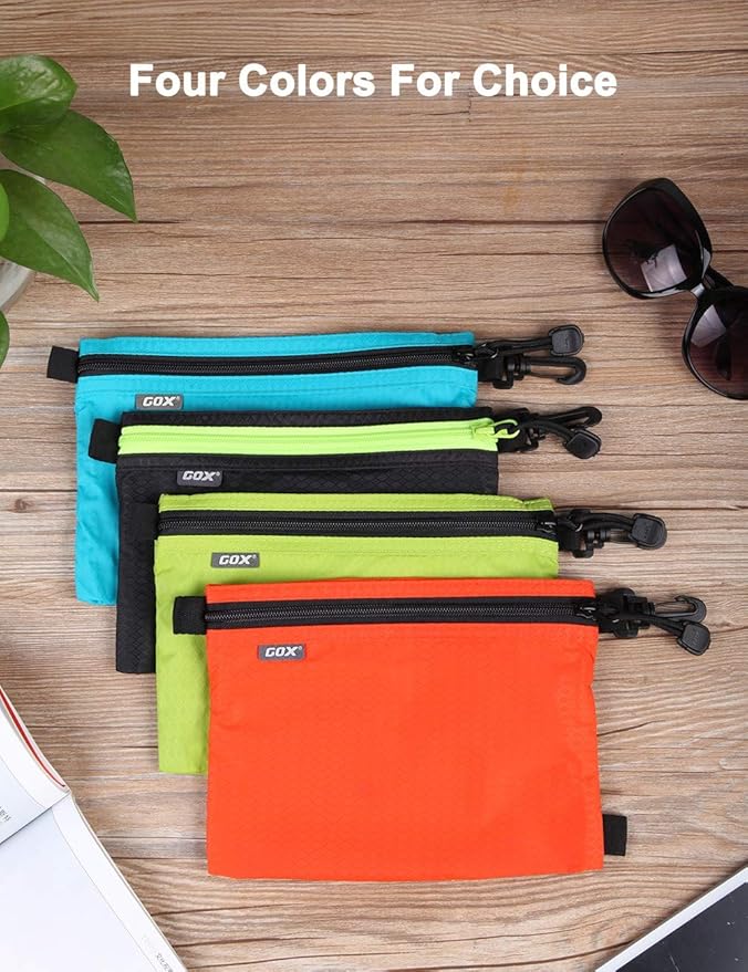 GOX Travel Toiletry Bag Carry On Zipper Pouch Cosmetic Kit Makeup Digital Bag Water Repellent Nylon (Turquoise)