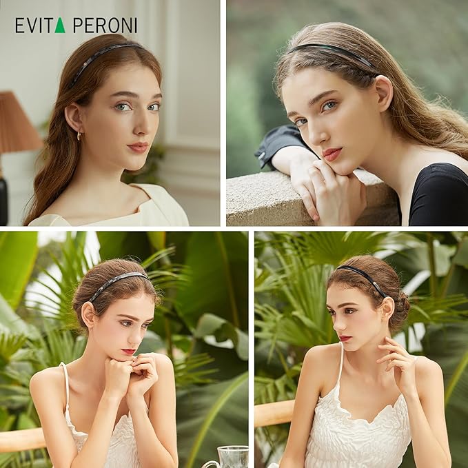 EVITA PERONI Hair Band, Starry Grey - Hairband for Women's Hair, Designed for Eyewear, No Pressure, No Headache, Comfortable Headbands for Women, Fashion Thin Headbands Non Slip, 1 Count