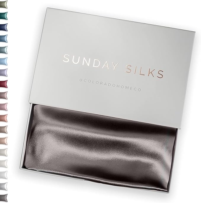 SUNDAYSILKS™ 100% Mulberry Silk Pillowcase, Silk Pillow Cases for Hair & Skin, Superior to Satin Pillowcase, with Zipper, Standard, Queen, King Sizes, Anti-Wrinkle, Cooling, Non-Slip Silk Pillowcases