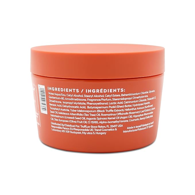 TruffLuv | Nourish Collection Argan Mask, Infused with Black Truffle Extract, Revitalizing & Restoring Hair Mask, Deeply Conditions & Repairs Dry Damaged Hair, Paraben Free, Sulfate Free, 8.45 Fl Oz