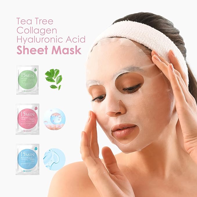 15 Min Pamper Me and Groom Me Kit (12pc): Home Spa Gift set with Korean Face Mask Essentials for Men and Women