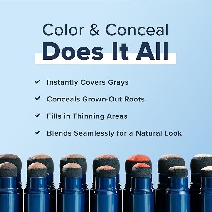 TRUHAIR Jumbo Color & Conceal Waterproof Root Touch Up Hair Color for Gray Hair Coverage - Instant Root Cover Up Hair Powder for Women & Men - Bald Spot Concealing, Hairline Filling (Dark Brown)