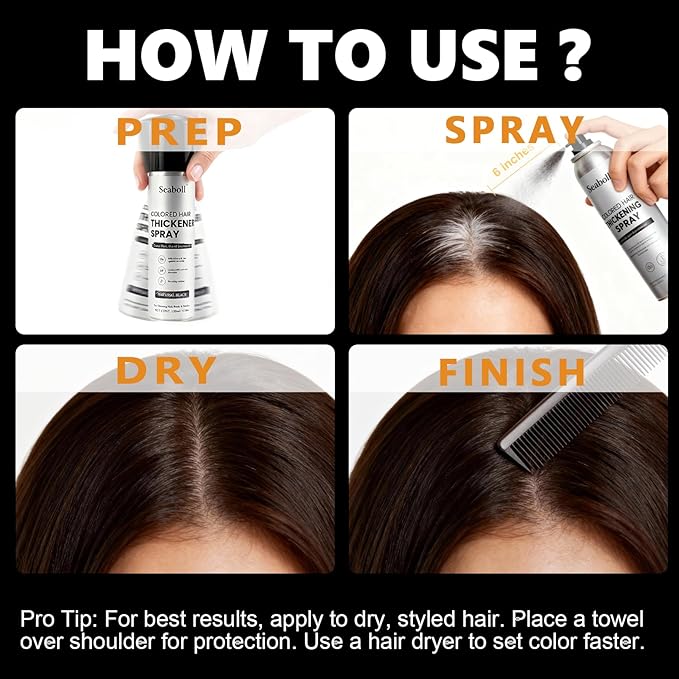 Root Touch Up Hair Color Spray–4oz, Sweat-Resistant & Natural, Instant Gray Hair Cover Up, Temporary Root Concealer Hair Filler Dye Spray for Hairline, Scalp&Thinning– Dark Brown – Women & Men