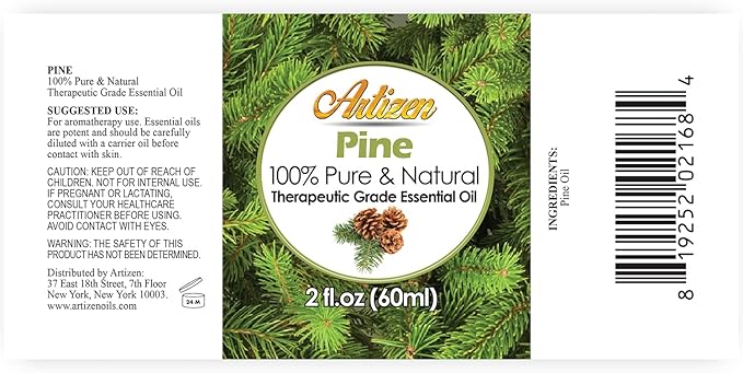 Artizen Pine Essential Oil 2 Fl Oz (2oz) – Pure Essential Oil for Diffusers, Candles, DIY Blends, and Home Fragrance