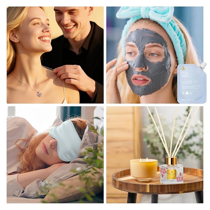 Christmas Gifts for Women, 35 Pcs Bath & Body Gift Basket, Face Skin Care Kit, Spa Gift Set, Self-Care Relaxation Gift, Home Spa, Necklace, Bath Bomb, Birthday, Valentines, Mother Day, Anniversary