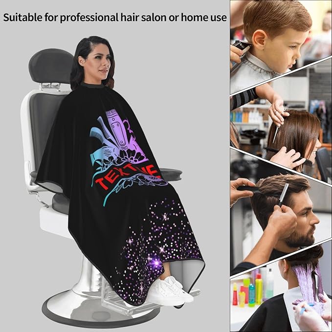 Custom Barber Cape for Men Personalized Professional Hair Cutting Cape with Text for Home Salon Barbershop