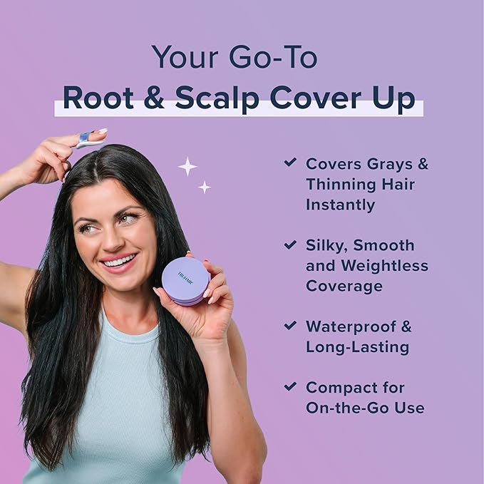 TRUHAIR Root & Scalp Cover Up Refill, Waterproof Pressed Powder for Gray Coverage, Bald Spots & Thinning Hair, Root Touch Up Color, 0.35 oz (Red)