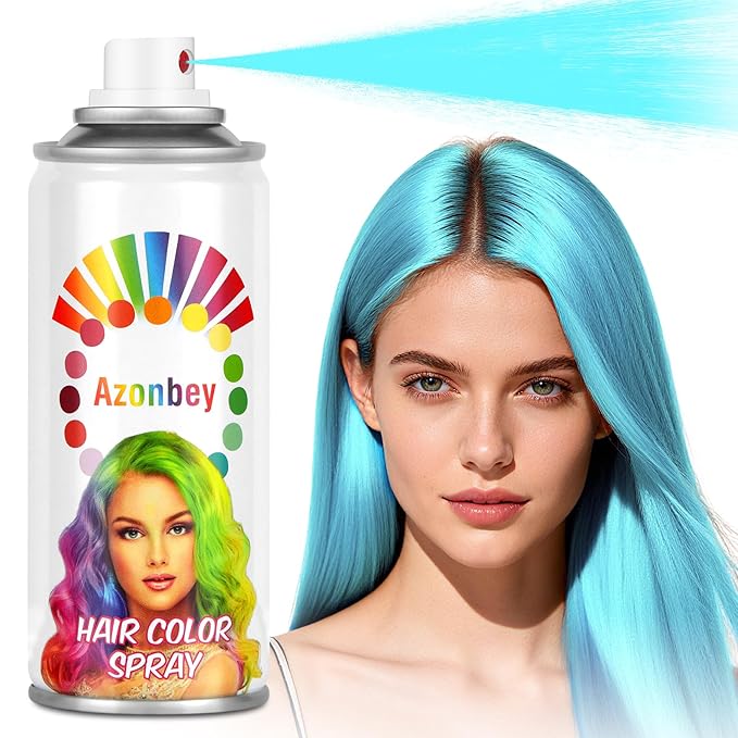 Halloween Hair Spray,Temporary Hair Color Spray for Women Kids Men,Washable Hairspray,Colored Hair Spray,Color Hairspray for Halloween,Party,Cosplay,Christmas Day (#Powder Blue)