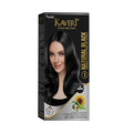 Kaveri Creme Hair Color Permanent Hair Dye Color - With Improved Creme Formula for 100% Gray Coverage Ammonia Free Hair Color Dye for Rich Bright Long lasting (Natural Black, 3.04 Fl Oz)