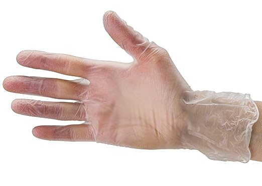 CARE PLUS Vinyl Gloves Clear Large Size 1000 Count | Heavy Duty, Non-Sterile, Powder-Free, Latex-Free Rubber | Food Prep, Kitchen & Cleaning Gloves, Ideal for Professional Use