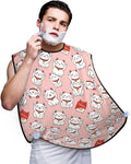 Waterproof Grooming Apron, Non-Stick Beard Bib with Suction Cups, for Cute Lucky Cat Pink