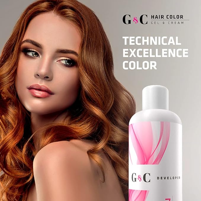 Gel and Cream 30 Volume Professional Lightening System Peroxide Developer with Collagen - Ideal for Sensitive Scalps, Gentle and Effective Lightening, Strengthens Hair, 33.8oz / 1lt, Made in Italy