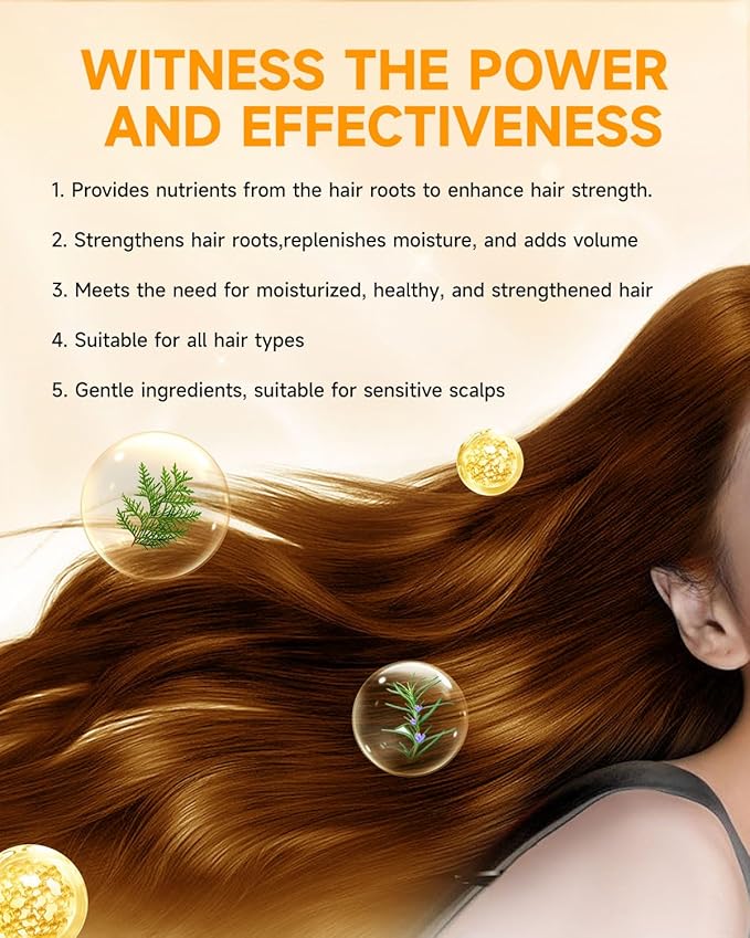Hair Growth Spray, Hair Growth Oil Spray, with Biota Orientalis, Rosemary Oil & Biotin, Strengthens Hair Roots, Prevent Hair Thinning & Loss, Thicker Fuller Hair for Women & Men (1 pack, 3% Rosemary)