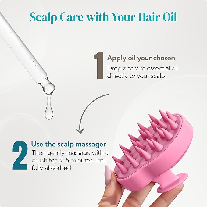 HEETA Hair Scalp Massager Shampoo Brush 2 Pack, Soft Silicone Bristles to Remove Dandruff, Waterproof Hair Scrubber for Both Wet Dry Use, Suitable for Men & Women (Pink & Purple)