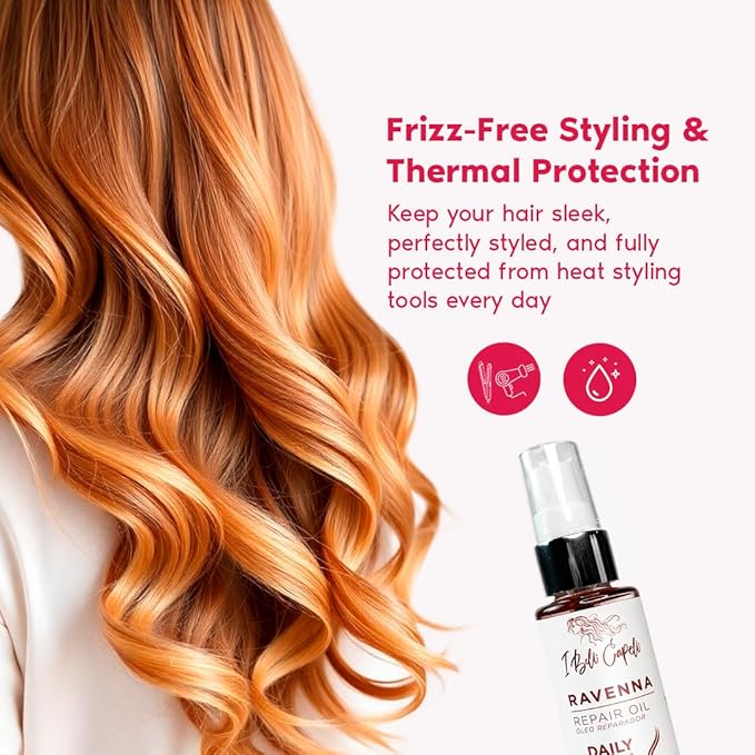 I Belli Capelli Ravenna Daily Care Kit - Aloe Vera Shampoo & Conditioner + Repair Oil – Sulfate & Paraben-Free, Deep Moisture, Breakage Reduction & Repairs Split Endsfor Dry, Damaged & All Hair Types
