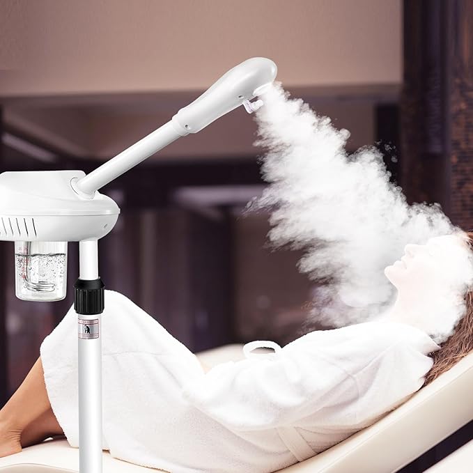 Professional Facial Steamer for Atomization Humidifier Atomizer, Adjustable Height and Angle, Face Steamer Clean Skin Firming Pores and Moisturizing Suitable for a Beauty, Spa, at Home