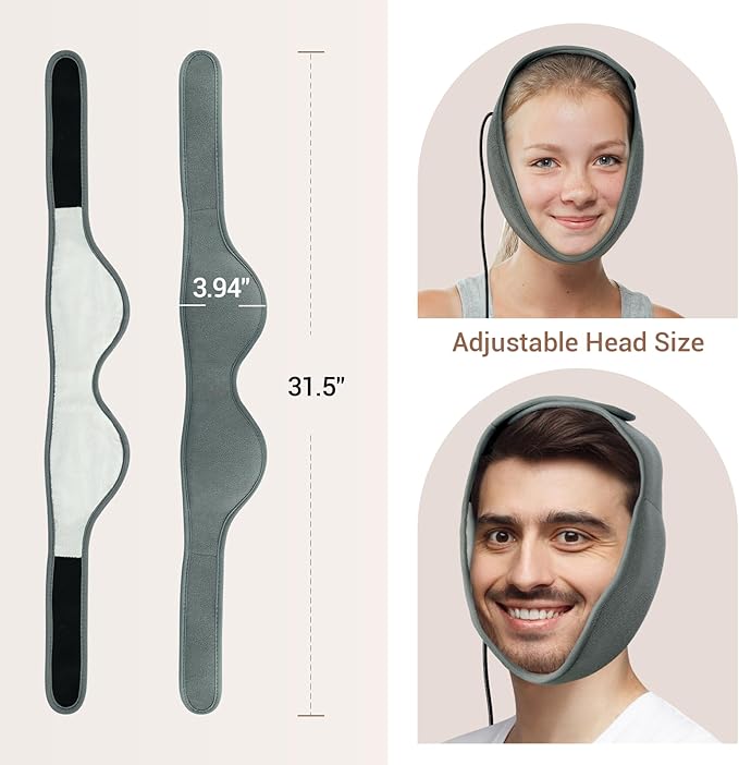 Comfytemp Face Heating Pad for TMJ Relief, Heated Face Mask with 3 Heat and Time Settings, USB Electric Wearable Heating Pad for Face Jaw Chin Wisdom Teeth, Oral and Facial Surgery