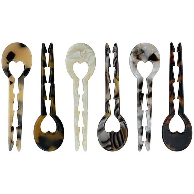 Small Hair Pins, French Hair Sticks for Fine Hair, Dark Tortoise Pattern, Fine Hair Accessories，