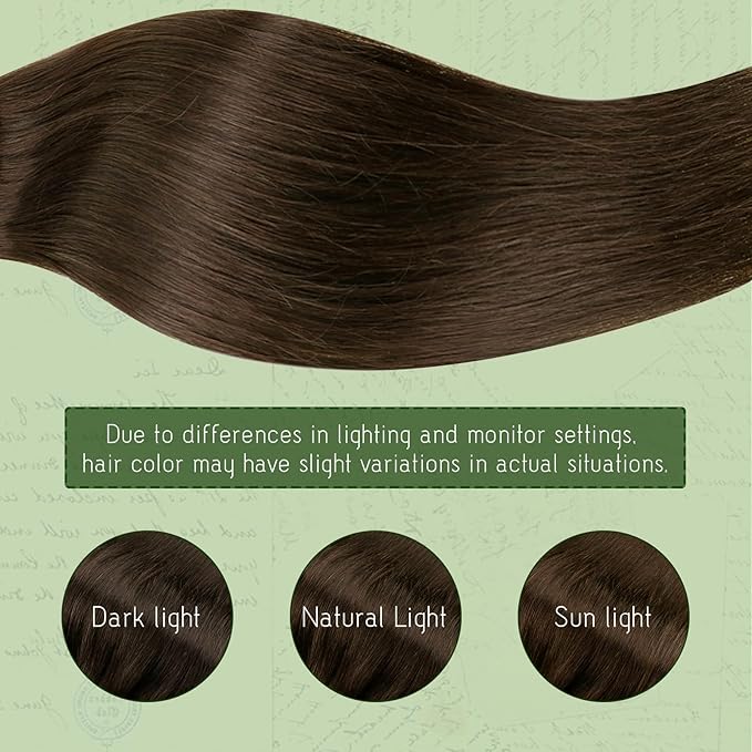 RUNATURE Clip in Hair Extensions Real Human Hair Thick 14 Inch 120g 7pcs Brown Clip in Hair Extensions for Women Straight Remy Hair Extension Clip Ins