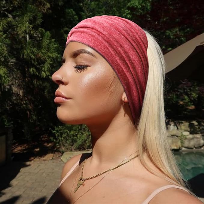Extra Wide Headbands for Women Large Turban Headband Non Slip Boho Elastic Hairband Hair Twisted Knot Head Bands Accessories
