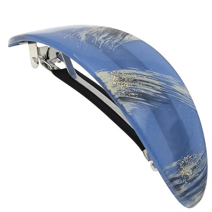 Camila Paris CP3326 French Hair Barrette Oval For Thick Curly Wavy Long Hair, Strong Hold Grip Hair Clips for Women, No Slip Rubberized Metal Clasp, Styling Girls Hair Accessories, Made in France