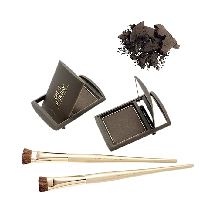Joan Rivers Great Hair Day Root Touch Up Powder Duo - Fill-in Powder for Thicker, Fuller Looking Hair (Brunette)