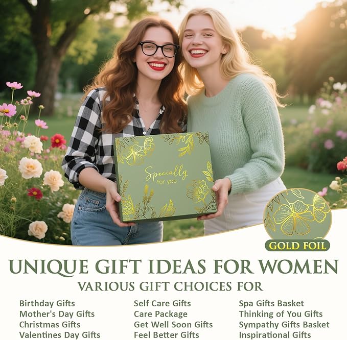 Self Care Gifts for Women Get Well Soon Gift Baskets, Unique Christmas Birthday Gifts for Women Spa Care Package, Sympathy Inspirational Thinking of You Gift Set for Mom Sister Friend Wife Girlfriend