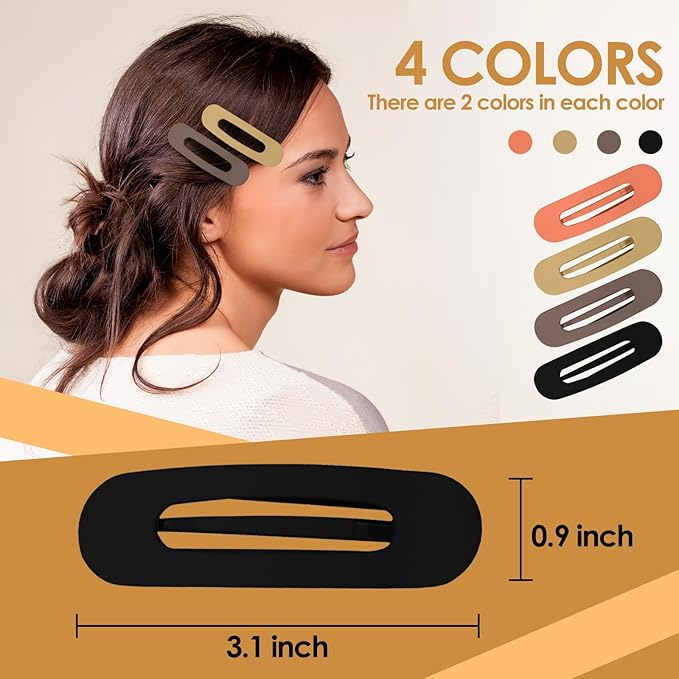 Small Flat Hair Clips for Women Lay Down Clips for Thin Hair Accessories 8pack