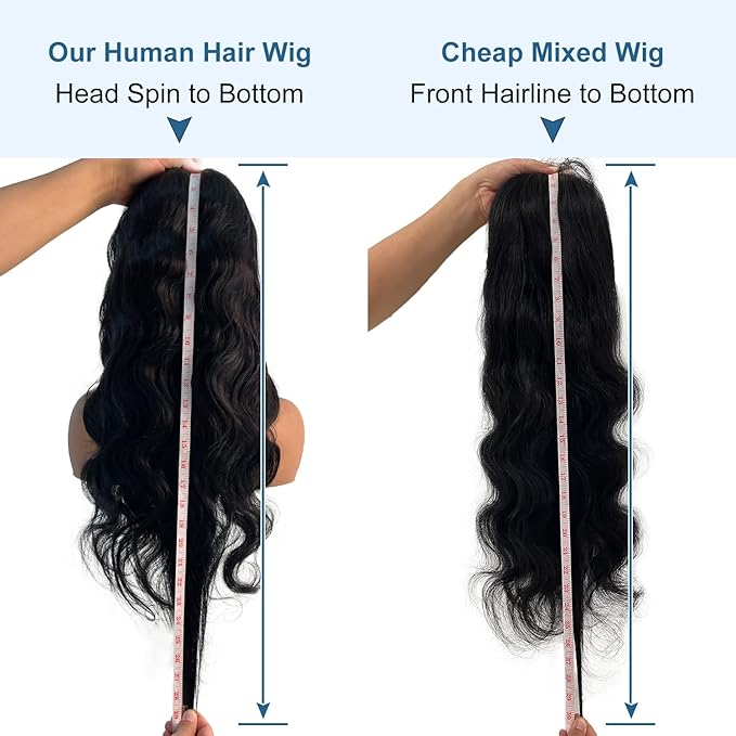 30 Inch HD Lace Front Wig Human Hair [2-year life], 100% Real Human Hair, 13x6 Body Wave Lace Front Wigs for Black Women Glueless Lace Frontal Wig Pre Plucked Bleached Knots 200% Density