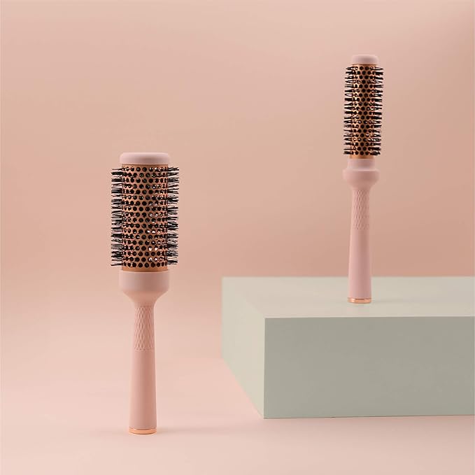 Magic Curling Round Brush Set (1&1.7Inches), Cut Drying Time, Self-Standing Round Brush, Great Blowout,Ceramic Coated Barrel,Quick Styling,Blowout Volume,Ionic Thermal Barrel, Wave Styler