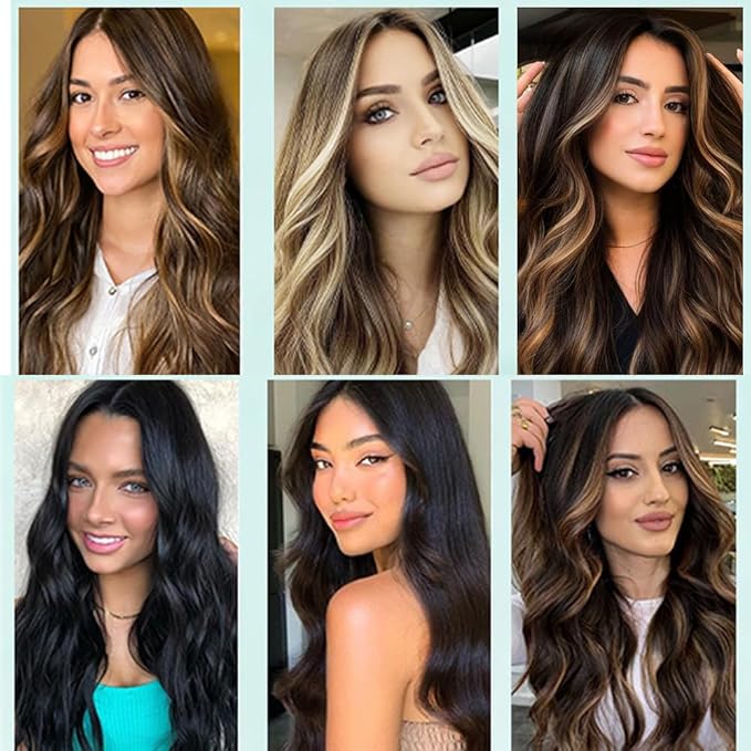 Balayage Clip in Hair Extensions Real Human Hair Straight Remy Human Hair Clip ins for Women, Natural Soft Human Hair, 8Pcs 120g, 26inch #1B/6/1B Balayage Natural Black to Chestnut Brown