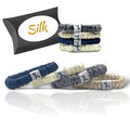 Silk Scrunchies for Women No Damage Mulberry Silk No Slip 4 Pack-Elastic Ponytail Girls Hair Ties | Skinny Hair Ties for Thin Thick Wavy or Curly Hair | No Crease for Sleep and Sports (4, Neutral)