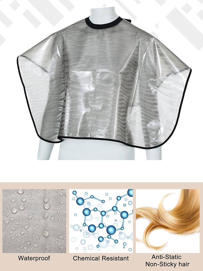 Zhanmai 4 Pieces Hair Color Shampoo Cape for Salons Waterproof Hair Washing Capes Makeup Beauty Salon Apron for Barber(Ripple)