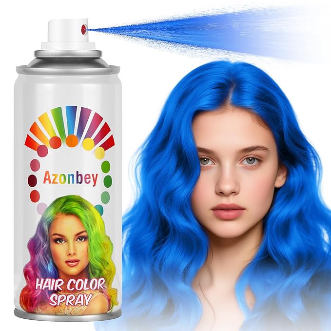 Halloween Hair Spray,Temporary Hair Color Spray for Women Kids Men,Washable Hairspray,Colored Hair Spray,Color Hairspray for Halloween,Party,Cosplay,Christmas Day (Blue)