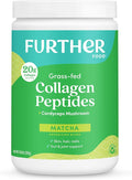 Further Food Matcha Collagen Peptides Powder - Organic Matcha & Cordyceps for All Day Energy, Mental Clarity & Immunity & Premium for Gut Health, Joints, Skin, Hair & Nails 10.62 oz