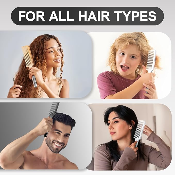 Hair Comb for Women and Men, Durable Detangling Hair Comb with Handle, Large Detangler Comb for Thin Straight Short Hair(Black)