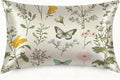 1 Pack Satin Pillowcase for Hair and Skin Vintage Wildflowers and Herbs Imitation Silk Pillowcase with Hidden Zipper Soft Breathable Pillow Cover Standard Size for Bedroom Sofa 20”x26”